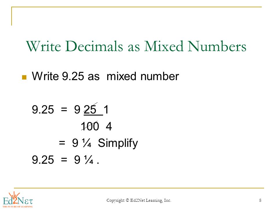 Writing Decimals as Fractions Worksheets